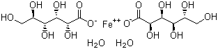 葡萄糖酸亚铁二水合物分子结构 (CAS 6047-12-7)