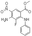 4-氨基-3-氟-5-硝基-2-苯基氨基苯甲酸甲酯分子结构 (CAS 606093-58-7)