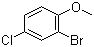2-溴-4-氯苯甲醚分子结构 (CAS 60633-25-2)