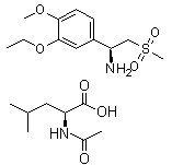(S)-1-(3-Ethoxy-4-methoxyphenyl)-2-(methylsulfonyl)ethylamine N-acetyl-L-leucine salt molecular structure (CAS 608141-43-1)