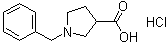 1-苄基-3-吡咯烷羧酸盐酸盐分子结构 (CAS 608142-09-2)