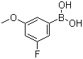 3-氟-5-甲氧基苯硼酸分子结构 (CAS 609807-25-2)