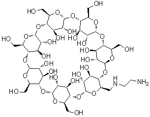 [6-(2-氨基乙基氨基)-6-脱氧]-beta-环糊精分子结构 (CAS 60984-63-6)