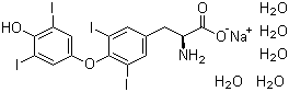 左旋甲状腺素钠五水合物分子结构 (CAS 6106-07-6)