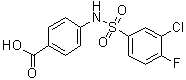 4-[[(3-氯-4-氟苯基)磺酰基]氨基]苯甲酸分子结构 (CAS 612043-04-6)