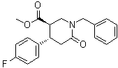 (3R,4S)-rel-4-(4-Fluorophenyl)-6-oxo-1-(phenylmethyl)-3-piperidinecarboxylic acid methyl ester molecular structure (CAS 612095-72-4)