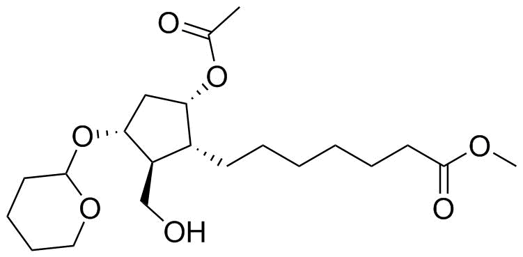Methyl 7-((1R,2S,3R,5S)-5-acetoxy-2-(hydroxymethyl)-3-((tetrahydro-2H-pyran-2-yl)oxy)cyclopentyl)heptanoate molecular structure (CAS 61302-47-4)