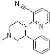 2-(4-甲基-2-苯基哌嗪-1-基)吡啶-3-甲腈分子结构 (CAS 61337-88-0)