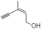 (E)-3-甲基戊-2-烯-4-炔-1-醇分子结构 (CAS 6153-06-6)