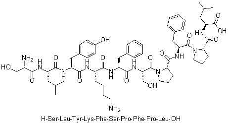 L-丝氨酰-L-亮氨酰-L-酪氨酰-L-赖氨酰-L-苯丙氨酰-L-丝氨酰-L-脯氨酰-L-苯丙氨酰-L-脯氨酰-L-亮氨酸分子结构 (CAS 616208-88-9)