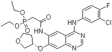 P-[2-[[4-[(3-氯-4-氟苯基)氨基]-7-[[(3S)-四氢-3-呋喃基]氧基-6-喹唑啉基]氨基]-2-氧代乙基]膦酸二乙酯分子结构 (CAS 618061-76-0)