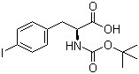 Boc-4-碘-L-苯丙氨酸分子结构 (CAS 62129-44-6)