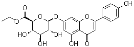 5-羟基-2-(4-羟基苯基)-4-氧代-4H-1-苯并吡喃-7-基 beta-D-吡喃葡糖苷酸乙酯分子结构 (CAS 62268-42-2)