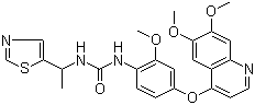 N-[4-[(6,7-二甲氧基-4-喹啉基)氧基]-2-甲氧基苯基]-N'-[1-(2-噻唑基)乙基]脲分子结构 (CAS 623142-96-1)