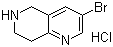 3-溴-5,6,7,8-四氢-1,6-萘啶盐酸盐分子结构 (CAS 625100-00-7)