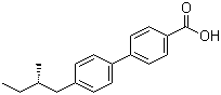 (S)-(+)-4'-(2-甲基丁基)联苯-4-甲酸分子结构 (CAS 62614-48-6)