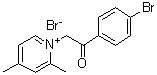1-[2-(4-溴苯基)-2-氧代乙基]-2,4-二甲基吡啶鎓溴化物分子结构 (CAS 6275-90-7)