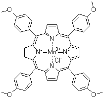 结构式 CAS# 62769-24-8, [5,10,15,20-四(对甲氧基苯基)卟啉]氯化锰(III)