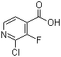 2-氯-3-氟吡啶-4-甲酸分子结构 (CAS 628691-93-0)