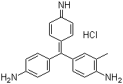 结构式 CAS# 632-99-5, 碱性紫 14; 碱性品红; 盐基品红; (4-(4-氨基苯基)(4-亚氨基环己-2,5-二烯亚基)甲基)-2-甲基苯胺盐酸盐