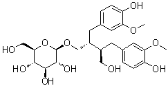 开环异落叶松脂素 beta-D-葡糖苷分子结构 (CAS 63320-67-2)