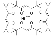 四(2,2,6,6-四甲基-3,5-庚二酮酸)铪分子结构 (CAS 63370-90-1)