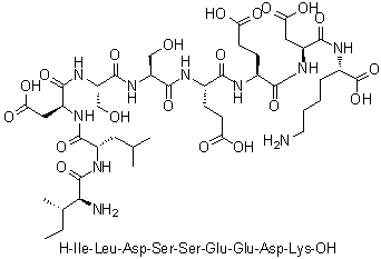L-异亮氨酰-L-亮氨酰-L-alpha-天冬氨酰-L-丝氨酰-L-丝氨酰-L-alpha-谷氨酰-L-alpha-谷氨酰-L-alpha-天冬氨酰-L-赖氨酸分子结构 (CAS 634182-29-9)
