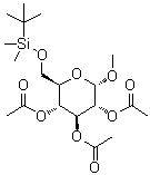 甲基 6-O-[(叔丁基)二甲基硅烷基]-alpha-D-吡喃葡萄糖苷三乙酸酯分子结构 (CAS 63734-11-2)