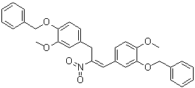(E)-1-Methoxy-4-[3-[3-methoxy-4-(phenylmethoxy)phenyl]-2-nitro-1-propenyl]-2-(phenylmethoxy)benzene molecular structure (CAS 63909-35-3)