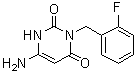 结构式 CAS# 639780-60-2, 6-氨基-3-(2-氟苄基)-1H-嘧啶-2,4-二酮