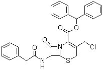 7-苯乙酰氨基-3-氯甲基-4-头孢烷酸二苯甲基酯分子结构 (CAS 64308-63-0)