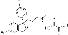 5-溴-1-(4-氟苯基)-1,3-二氢-N,N-二甲基-1-异苯并呋喃丙胺草酸盐分子结构 (CAS 64372-43-6)