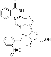 N-苯甲酰基-2'-O-[(2-硝基苯基)甲基]腺苷分子结构 (CAS 64481-97-6)