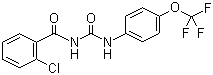 structure of CAS# 64628-44-0, Triflumuron;2-Chloro-N-(((4-(trifluoromethoxy)phenyl)amino)carbonyl)benzamide; Alsystin; BAY SIR 8514; Mascot; Trifluron