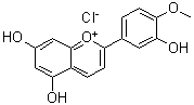 5,7-二羟基-2-(3-羟基-4-甲氧基苯基)-1-苯并吡喃鎓氯化物分子结构 (CAS 64670-94-6)