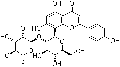 牡荆素-2-O-鼠李糖苷分子结构 (CAS 64820-99-1)