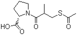 D-(S)-3-乙酰巯基-2-甲基丙酰基-L-脯氨酸分子结构 (CAS 64838-55-7)