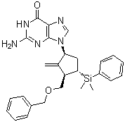 6-O-Benzyl-4-dehydroxy-4-dimethylphenylsilylentecavir molecular structure (CAS 649761-24-0)