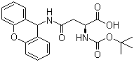 N-叔丁氧羰基-N'-氧蒽基-L-天门冬酰胺分子结构 (CAS 65420-40-8)