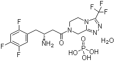磷酸西他列汀一水合物分子结构 (CAS 654671-77-9)
