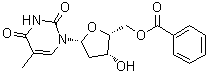 1-(5-O-苯甲酰基-2-脱氧-beta-D-苏式-呋喃戊糖基)-5-甲基-2,4(1H,3H)-嘧啶二酮分子结构 (CAS 65475-51-6)