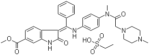 乙磺酸尼达尼布分子结构 (CAS 656247-18-6)