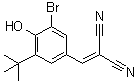 2-[[3-溴-5-叔丁基-4-羟基苯基]亚甲基]丙二腈分子结构 (CAS 65678-07-1)