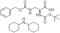 N-叔丁氧羰基-N'-苄氧羰基-L-2,3-二氨基丙酸二环己胺盐分子结构 (CAS 65710-58-9)