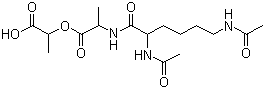 N,N'-Diacetyl-lysinyl-D-alanyl-D-lactic acid molecular structure (CAS 65882-12-4)