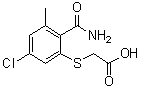 2-[[2-(氨基羰基)-5-氯-3-甲基苯基]硫基]乙酸分子结构 (CAS 66214-43-5)