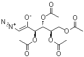 3,4,5,6-四-O-乙酰基-1-脱氧-1-重氮基-D-阿洛酮糖分子结构 (CAS 6632-53-7)