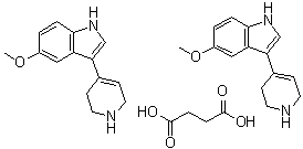 5-甲氧基-3-(1,2,3,6-四氢-4-吡啶基)-1H-吲哚半琥珀酸盐分子结构 (CAS 66611-27-6)