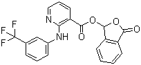 结构式 CAS# 66898-62-2, 他尼氟酯; 2-[(3-三氟甲基)苯基]氨基-3-吡啶羧酸苯酞酯