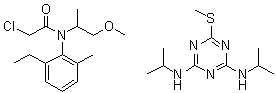 异丙甲草胺-扑草净混合物分子结构 (CAS 67257-13-0)